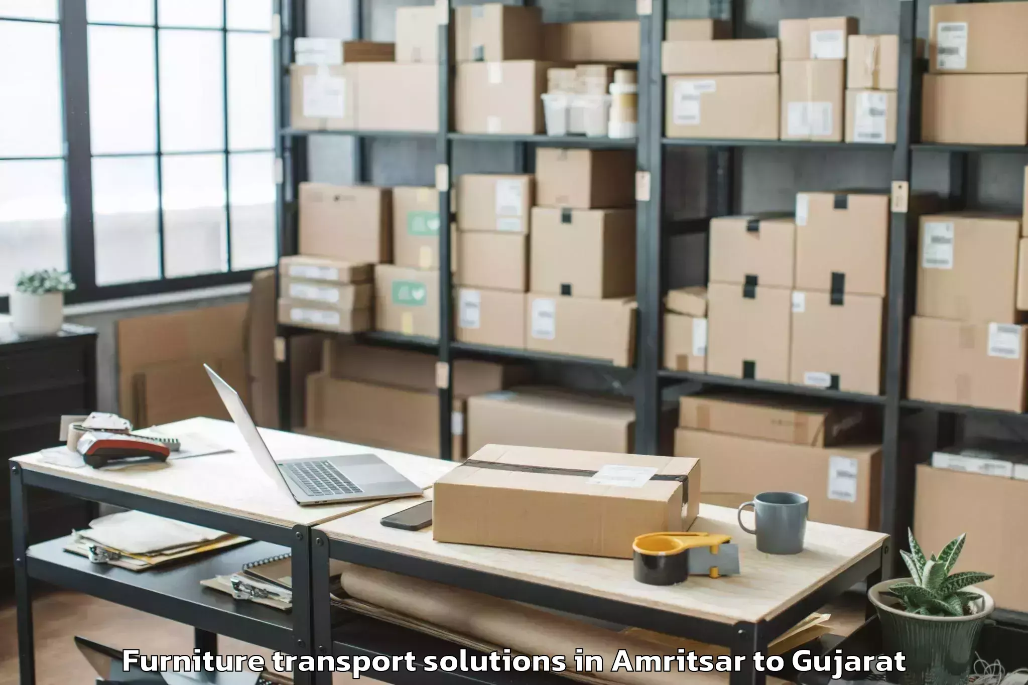 Quality Amritsar to Santrampur Furniture Transport Solutions